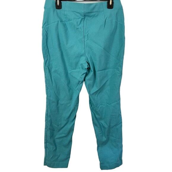 Chicos Easywear Womens Pull On Blue Stretch Tapered Leg Flat Front Pants 1 / M - Picture 3 of 16